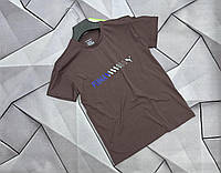 Чоловічі брендові футболки Puma з принтом, Lux якості у великому асортименті кольорів Коричневый, XL