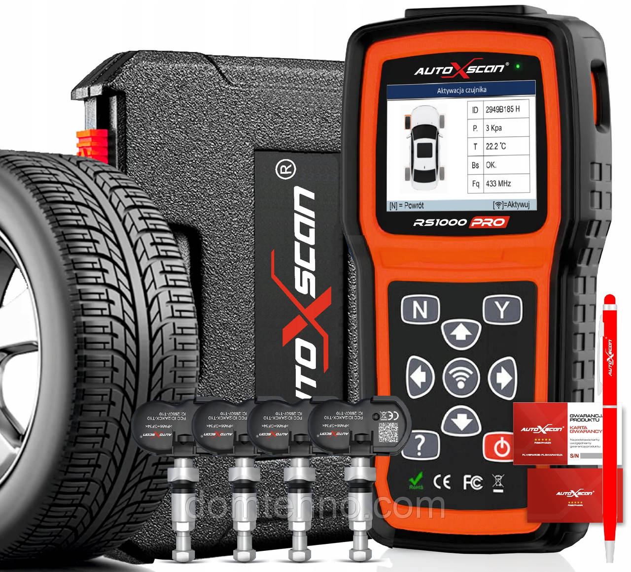 Універсальний активатор-декодер датчика TPSM / Програматор датчиків коліс Autoxscan RS1000 PRO 4 датчика