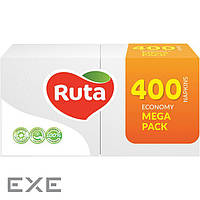 Салфетки столовые Ruta Mega Pack 1 слой 24х24 см Белые 400 шт. (4820023744622)