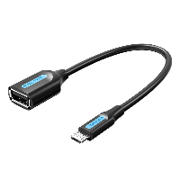 Кабель переходник Vention USB 2.0 Micro-B Male to A Female OTG Cable 0.15 м Black (CCUBB)