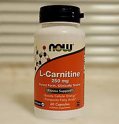 Карнітин для схуднення Now Foods L-Carnitine Carnipure 60 капсул