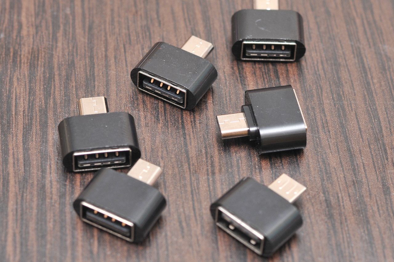 Перехідник USB to Micro USB, OTG — для під'єднання Флешки до телефона чорний, фото 1