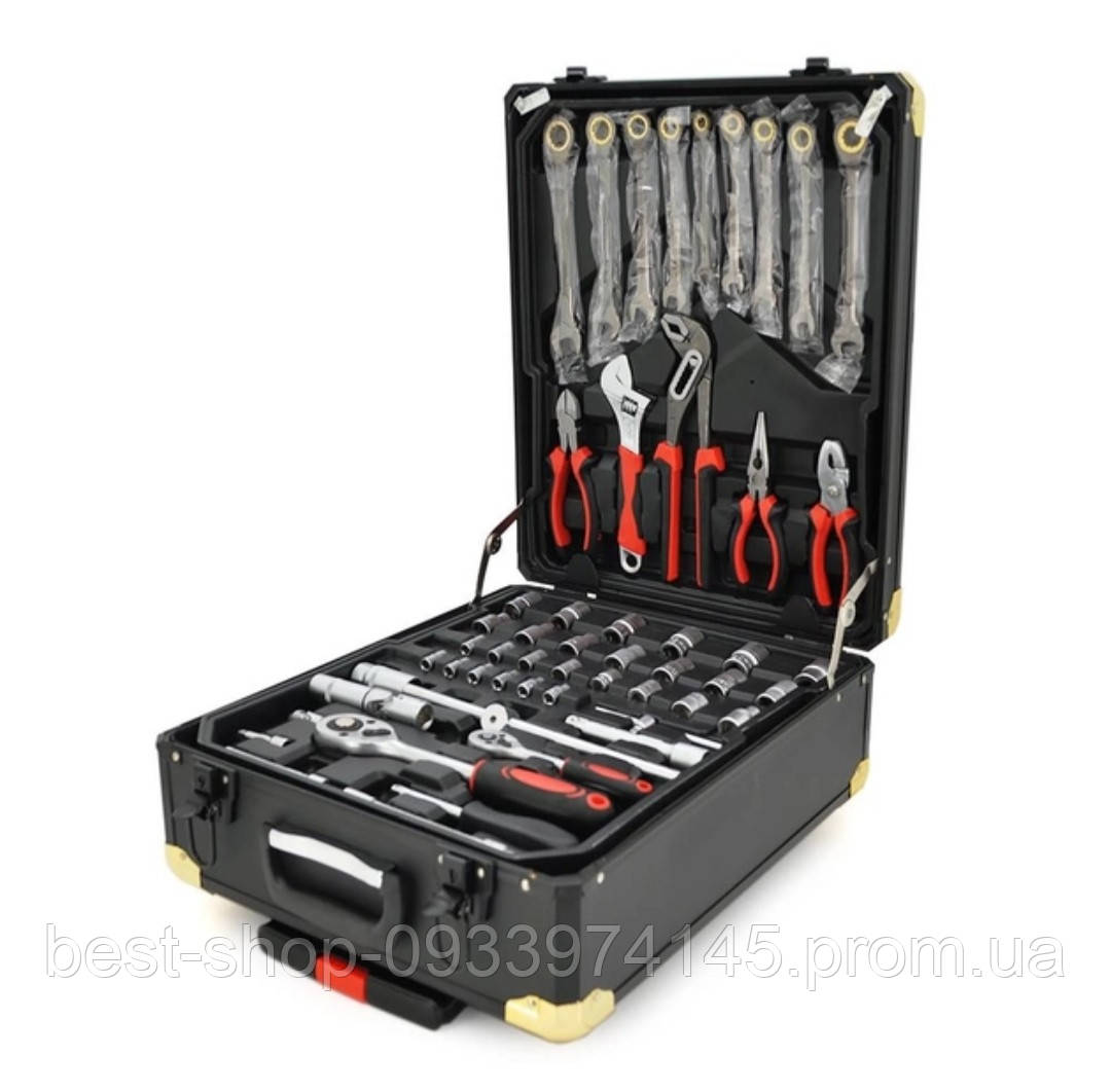 Великий комплект універсального інструменту в авто Набір інструментів Swiss Kraft 187 предметів у валізі