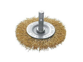 Щітка по металу на тримачі з крученим дротом 38мм тримач шестиграний 6/6,35мм