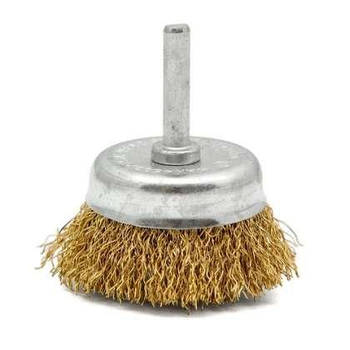 Щітка по металу на тримачі чашеподібна з крученого дроту 50мм, тримач 6/6,35мм