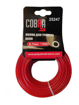 Жилка для тримера, кругла в перетині, діаметр 2,7мм, довжина 15м ТМ «COBRA»