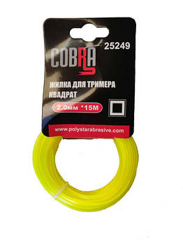 Жилка для тримера, квадратна в перетині, діаметр 2,0мм, довжина 15м ТМ «COBRA»