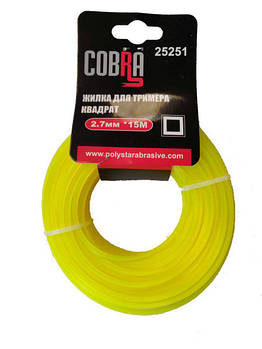 Жилка для тримера, квадратна в перетині, діаметр 2,7мм, довжина 15м ТМ «COBRA»