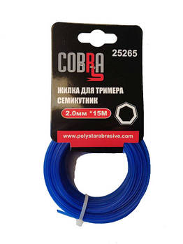 Жилка для тримера, семикутник в перетині, діаметр 2,0мм, довжина 15м ТМ «COBRA»
