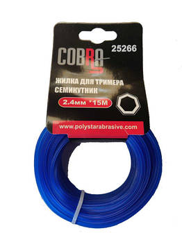 Жилка для тримера, семикутник в перетині, діаметр 2,4мм, довжина 15м ТМ «COBRA»