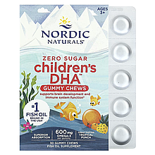 Жувальні таблетки з ДГК, зі смаком тропічних фруктів, 600 мг, 30 шт Nordic Naturals, Children's DHA,