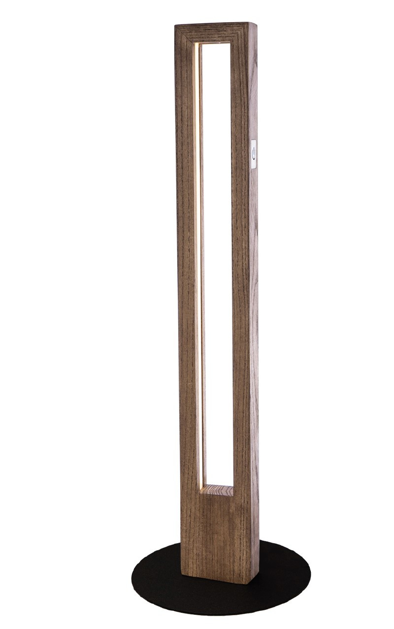 Ексклюзивний світильник із дерева з основою з металу в спальню Brama Metal 600 мм Попелястий Simpler