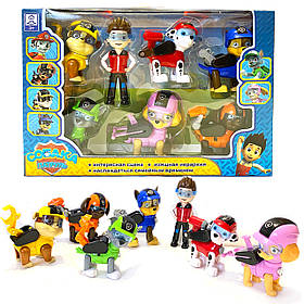 Ігровий набір Щенячий патруль, Paw Patrol, фігурки пластик, рухомі елементи, рюкзак відкр, 7 героїв (805В-1)