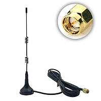 Антена виносна зовнішня 415-433 мГц 7 dBi SMA Male 3 метри з магнітом, для систем автоматики, радіостанцій