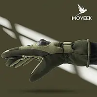 Тактические зимние перчатки полнопалые с флисом Олива Размер XL + Подарок НожКредитка