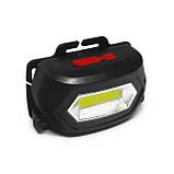 Світлодіодний налобний ліхтарик BL 203 COB з 3 режимами роботи від акумулятора, фото 3