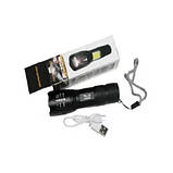 Потужний акумуляторний ручний ліхтар із 2 світлодіодами BL 29 T6 і 3 режимами роботи + захист від ударів, води, фото 2