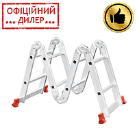 Лестница алюминиевая мультифункциональная трансформер INTERTOOL LT-0028 4*2 ступ. 2.38м stp