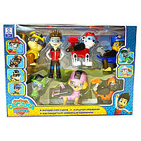 Ігровий набір Щенячий патруль, Paw Patrol, фігурки пластик, рухомі елементи, рюкзак відкр, 7 героїв (805В-1), фото 6