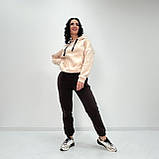 Теплий спортивний костюм на флісі, висока якість | Комплект худі + штани з начосом на зиму | Норма та батал, фото 3