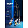 Кабель аудіо VENTION 3.5 mm to 2RCA аудіоперехідник 0.3 м Black (BCOHY), фото 10
