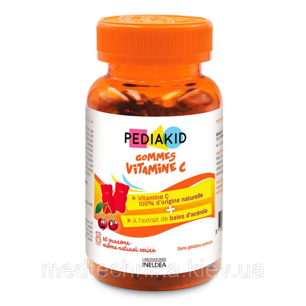 Жувальні вітаміни для дітей Ведмежуйки Вітамін C, 60 шт, Pediakid, фото 1