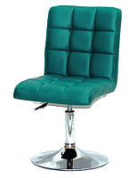 Стілець м'який Augusto з регулюванням висоти на хромованій круглій опорі CH-Base D-385 mm, оббивка, фото 7