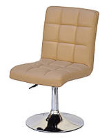 Стілець м'який Augusto з регулюванням висоти на хромованій круглій опорі CH-Base D-385 mm, оббивка, фото 3