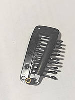 Заколка для накладного волосся і рукоділля 36 мм скошена гребінцем чорна