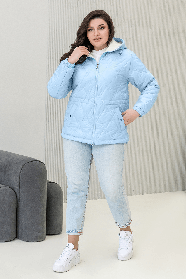 Стильна жіноча куртка весна осінь блакитна в розмірах 44-58