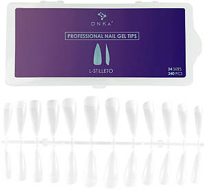 Гелеві типси для нарощування Nail Gel Tips L-Stilleto DNKa, 240 шт.