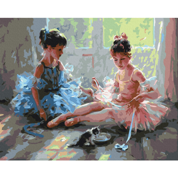 Картини за номерами 40×50 см. Балерини з кошеням. Brushme 1984