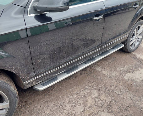 Бокові пороги OEM (2 шт. Алюміній) для Ауди Q7 2005-2015 рр, фото 1