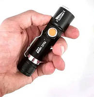 Маленький Аккумуляторный ручний USB фонарик Bailong BL-616-T6 Мощные фонарики ручные as