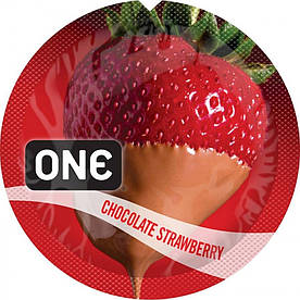 Презерватив One FlavorWaves Chocolate Strawberry шоколад з полуницею ( Ціна за 5 шт.)