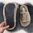 Тапочки жіночі хутряні коричневі на платформі 4391, фото 5