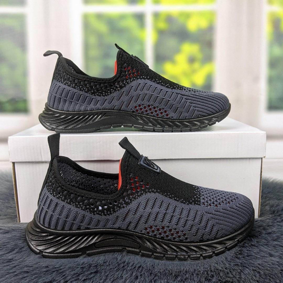 Кросівки жіночі текстильні темно-сірі без шнурків Гіпаніс 4397, фото 1