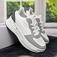 Кросівки жіночі білі з сірим на високій підошві САР 4384, фото 2