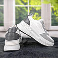Кросівки жіночі білі з сірим на високій підошві САР 4384, фото 3