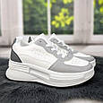 Кросівки жіночі білі з сірим на високій підошві САР 4384, фото 5
