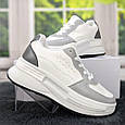 Кросівки жіночі білі з сірим на високій підошві САР 4384, фото 7