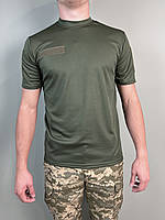 Тактическая футболка олива кулмакс ЗСУ мужская армейская футболка влагоотводящая Coolmax Военная футболка