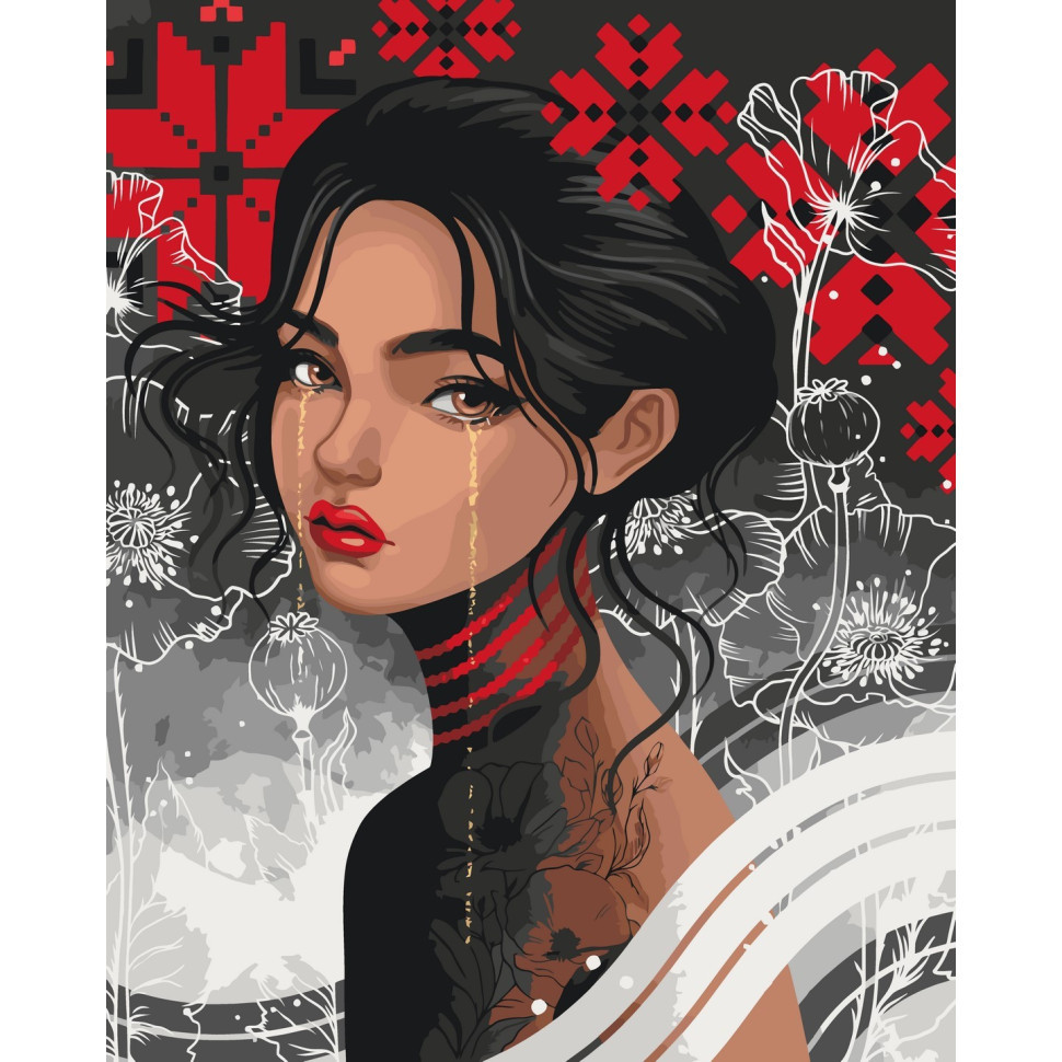 Картина за номерами 40х50 см. Чорнобрива АС10094, фото 1