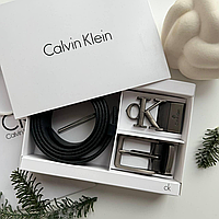 Ремень Calvin Klein,Ремень с двумя пряжками Calvin Klein,кожаный ремень Calvin Klein,мужской ремень
