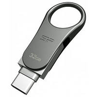 USB флеш наель Silicon Power 32GB Mobile C80 Silver USB 3.2 (SP032GBUC3C80V1S) o