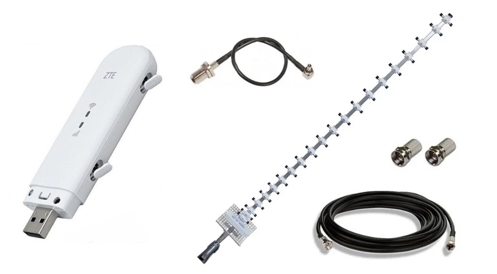 Портативний роутер USB WiFi модем 3G/4G ZTE MF79U + 4G антена 1700-2700 МГц, 21 ДБ + кабель + перехідник