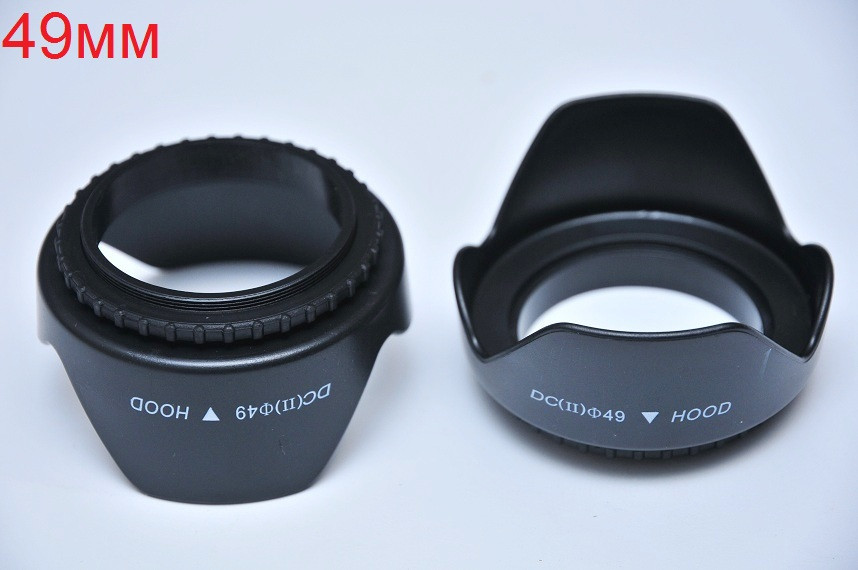 49 мм Бленда пелюсткова нарізна універсальна для об'єктива Nikon Canon Sony та ін.