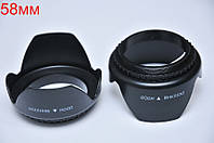 58 мм Бленда пелюсткова нарізна універсальна для об'єктива Nikon Canon Sony та ін.