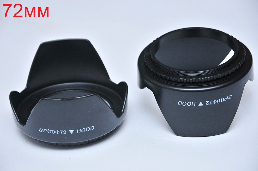 72 мм Бленда пелюсткова нарізна універсальна для об'єктива Nikon Canon Sony та ін.