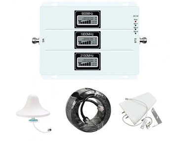 GSM-репітер підсилювач Lintratek KW20L-GDW 900/1800/2100 МГц + комплект антен
